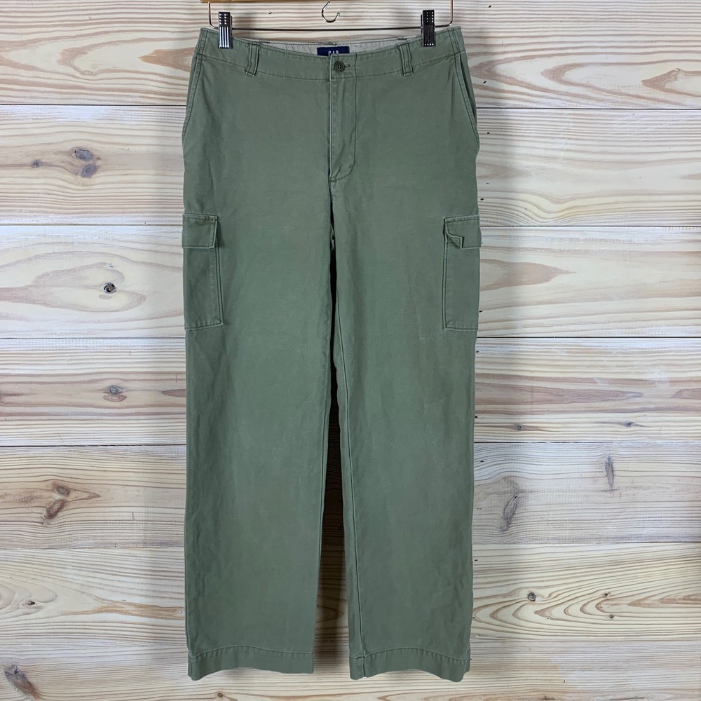 Gap Cargo Pants Women 4 Green Safari Vintage 90s Cotton Straight Leg